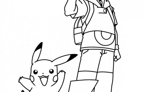 469x304 Pokemon Coloring Pages Pikachu And Ash Just Colorings