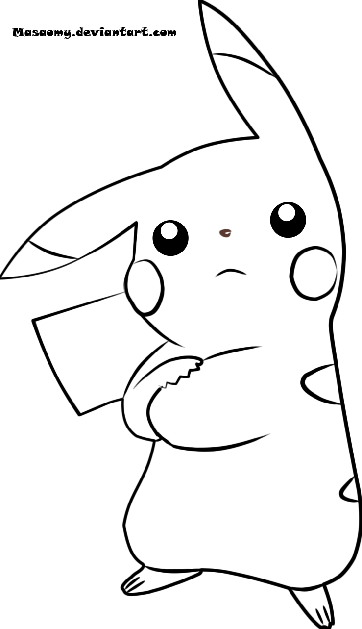 739x1283 Pikachu Lineart By Masaomy