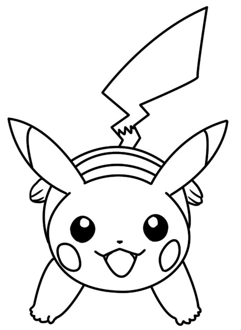 473x648 Jumping Pikachu Coloring Page By Bellatrixie White