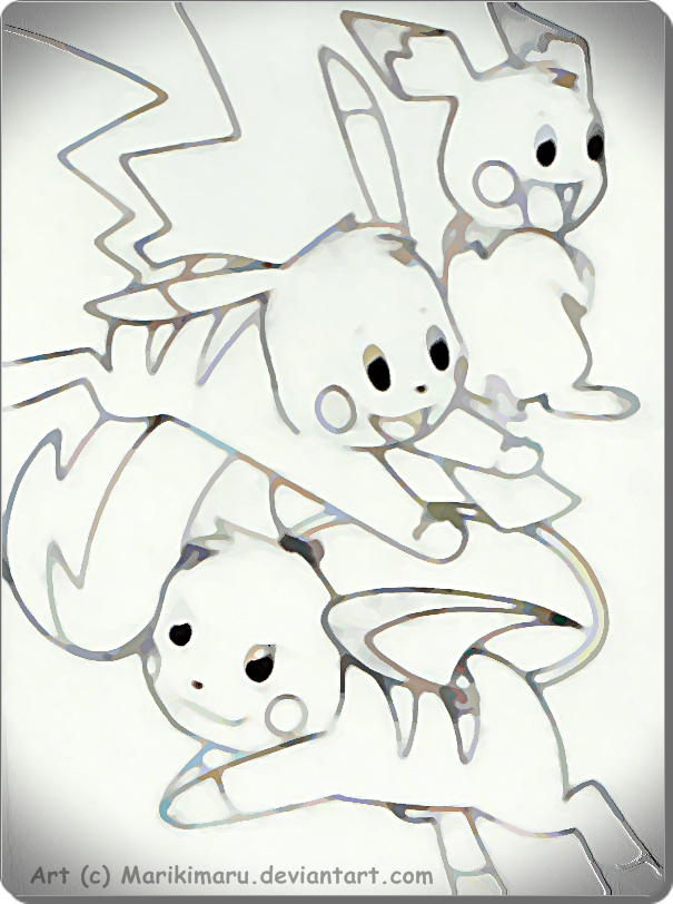 605x812 Pichu Pikachu Raichu ++ By Marikimaru