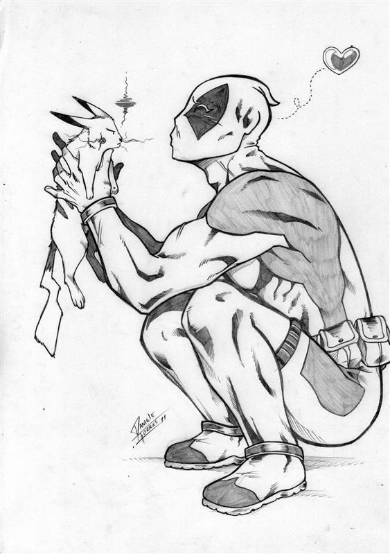 563x799 Deadpool E Pikachu By Dannith
