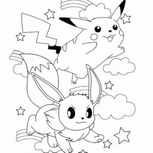 500x500 Pokemon Coloring Pages Pikachu Printable To Funny Page Print