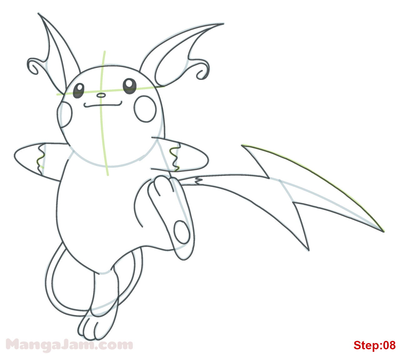1280x1134 How To Draw Raichu From Pokemon