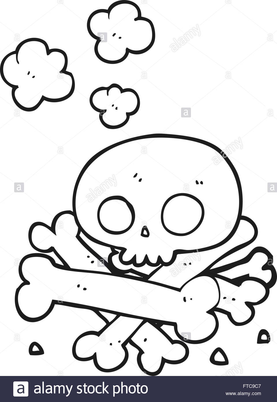 959x1390 Freehand Drawn Black And White Cartoon Pile Of Bones Stock Vector