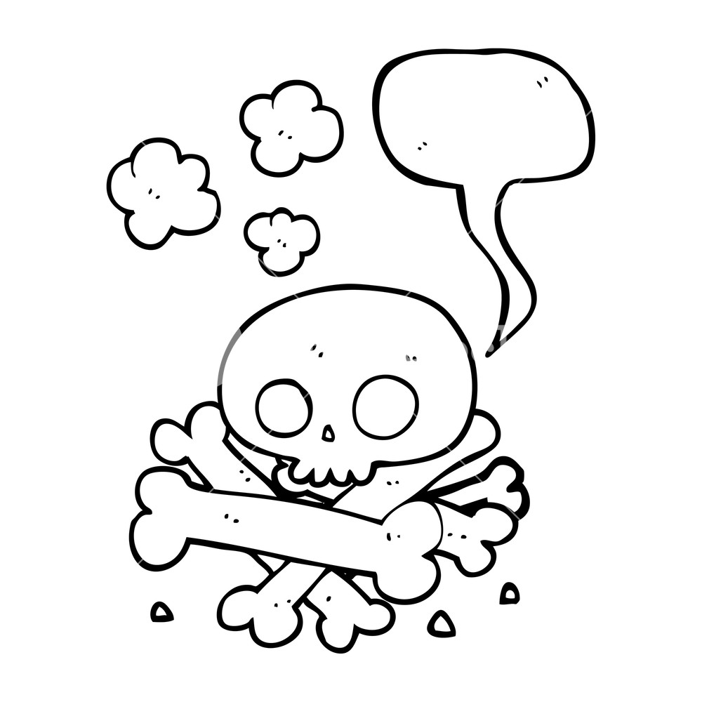 1000x1000 Freehand Drawn Speech Bubble Cartoon Pile Of Bones Royalty Free