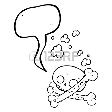 450x450 Freehand Drawn Speech Bubble Cartoon Old Pile Of Bones Royalty