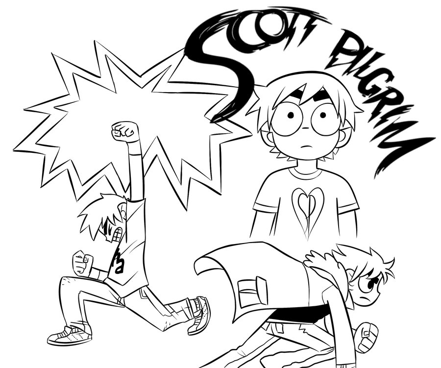 900x751 Scott Pilgrim T Shirt Sketches By Captain Grossaint