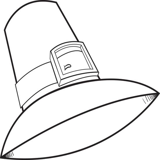 550x550 Free Printable Pilgrim Hat Thanksgiving Coloring Page For Kids