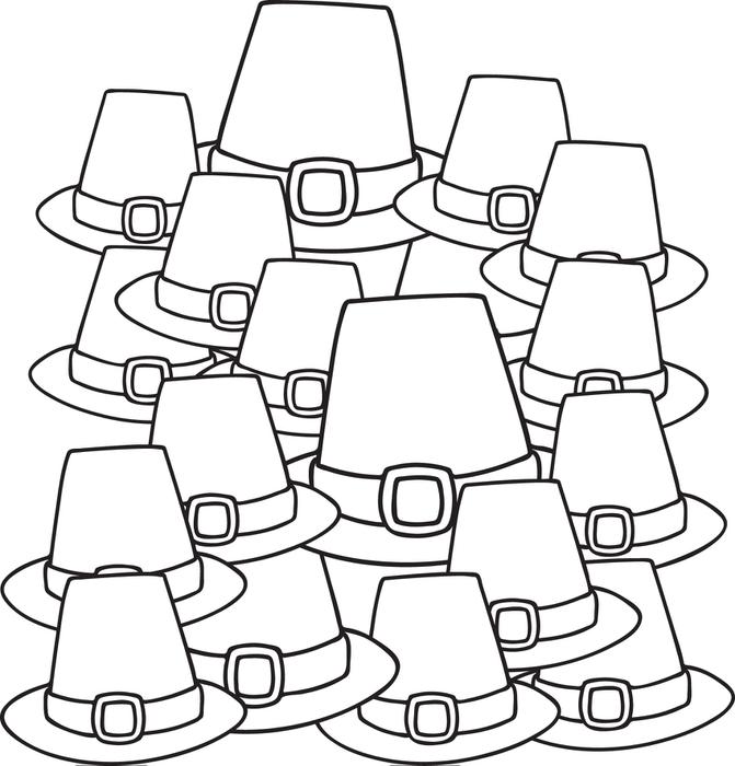671x700 Free Printable Pilgrim Hats Coloring Page For Kids