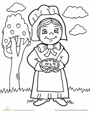 301x378 Pilgrim Girl Worksheet