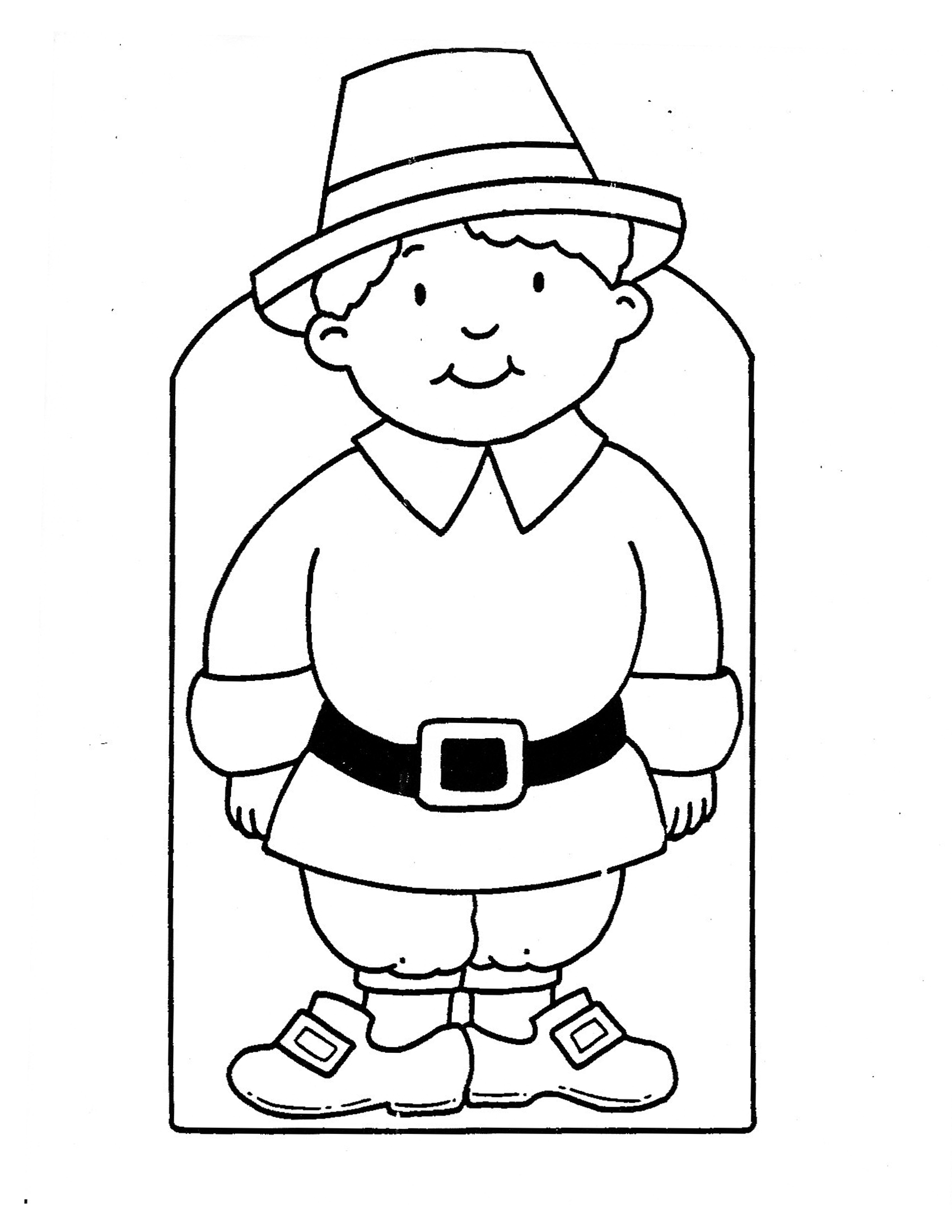 1700x2200 Pilgrim Girl Coloring Pages