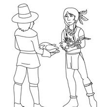 220x220 Pilgrim And Native American Coloring Pages