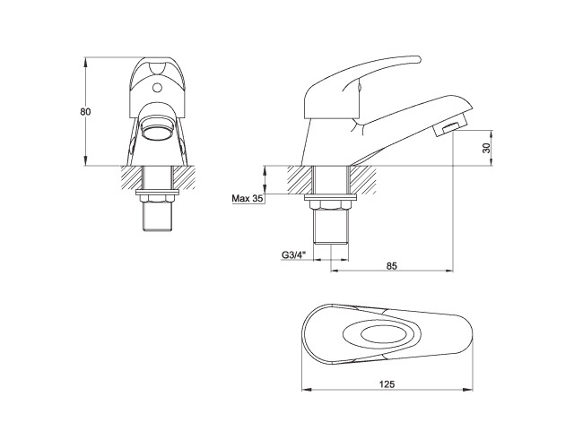640x500 Pura Dv8 Chrome Finish Bath Pillar Taps
