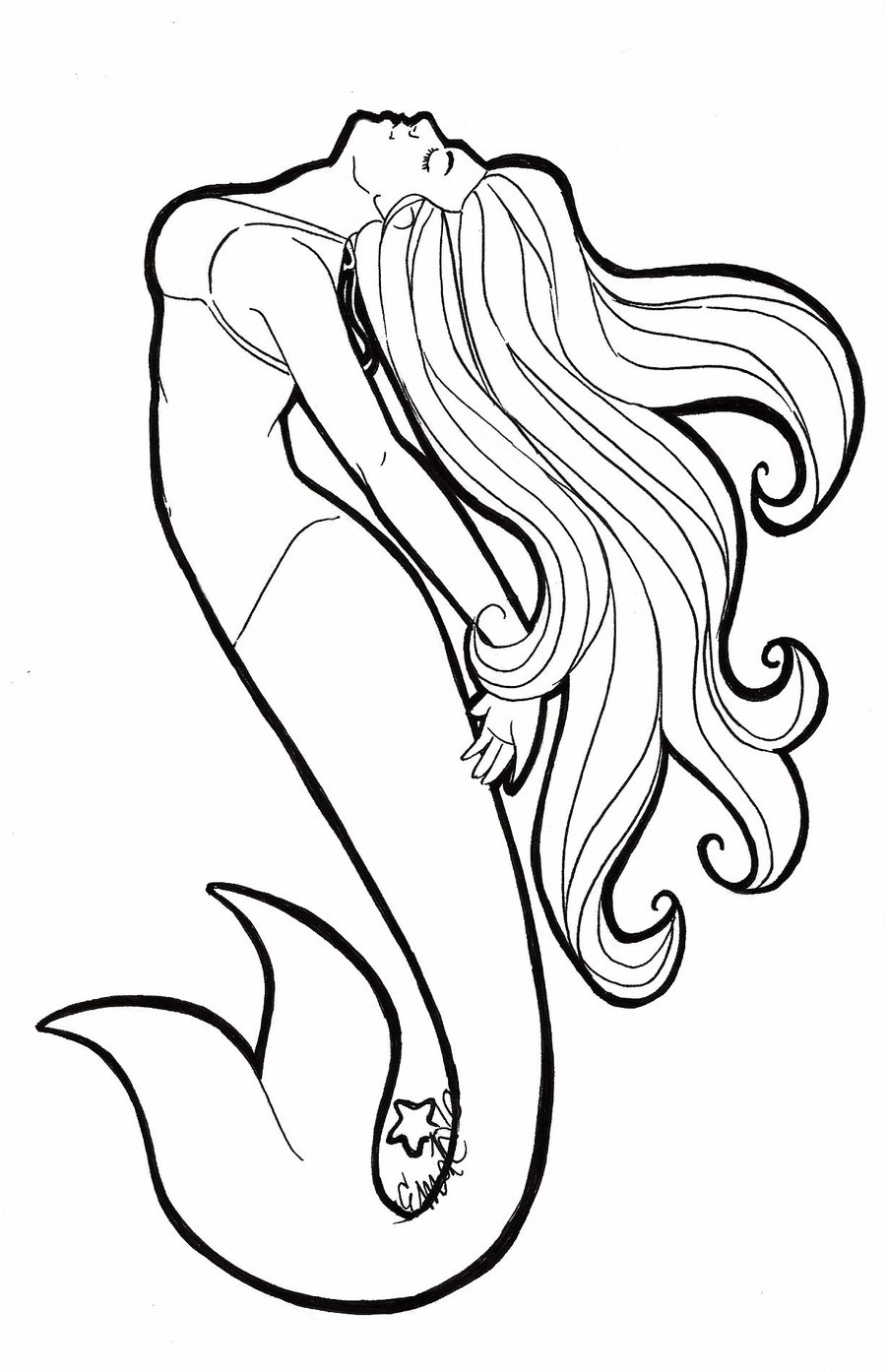 900x1394 Mermaid Pillow Clip Art , Stickers, Amp Stencils