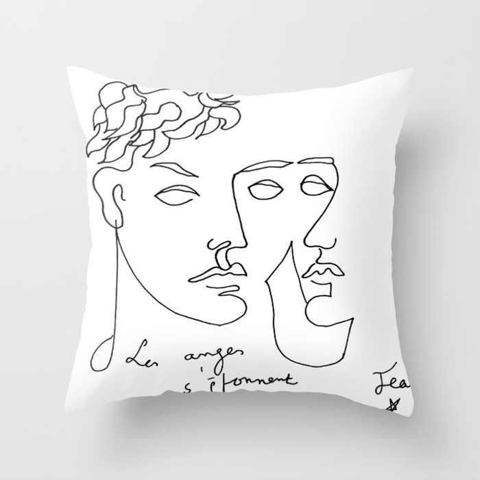 700x700 Jean Cocteau Homme Throw Pillow By Experiencethefrenchriviera