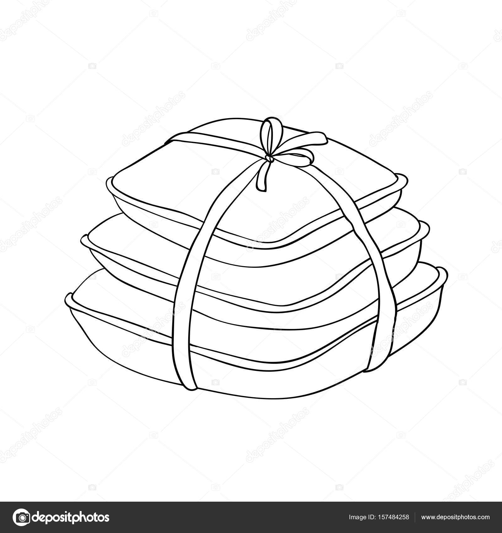 1600x1700 Pillows. Isolated Objects On A White Background. Stock Vector