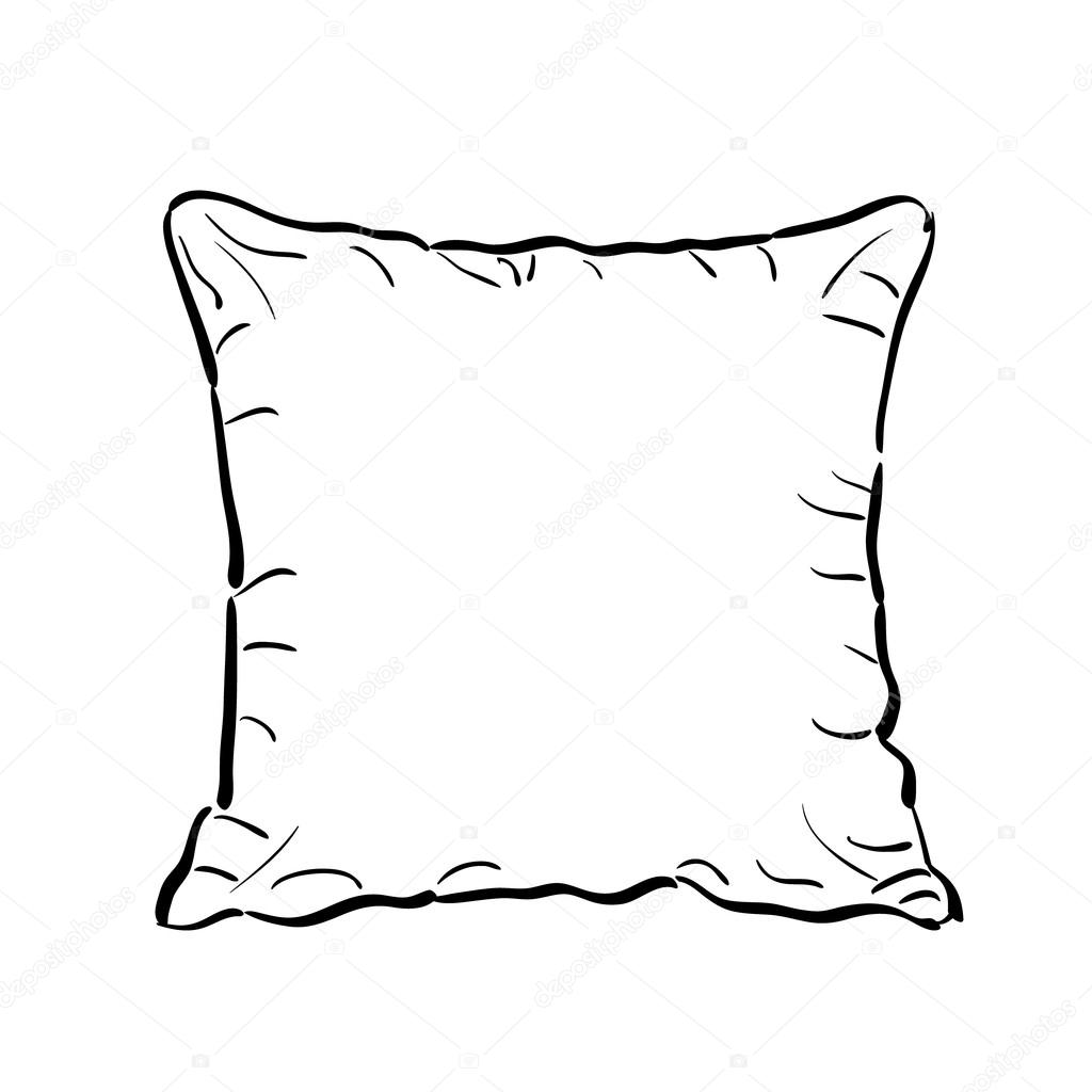 1024x1024 Throw Pillow Sketch. Vector Illustration. Stock Vector