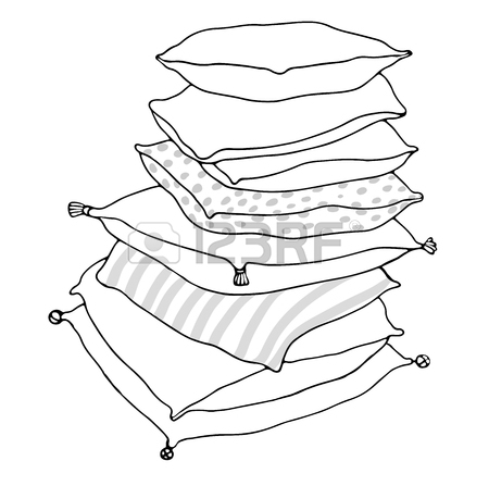 450x447 Types Of Sleeping Pillows Set. Hand Drawing Isolated Objects