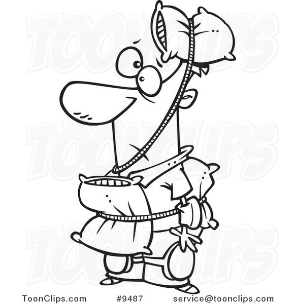 581x600 Cartoon Black And White Line Drawing Of A Cautious Guy Wearing