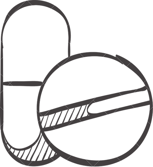 506x550 Sketch Icon Of Pills