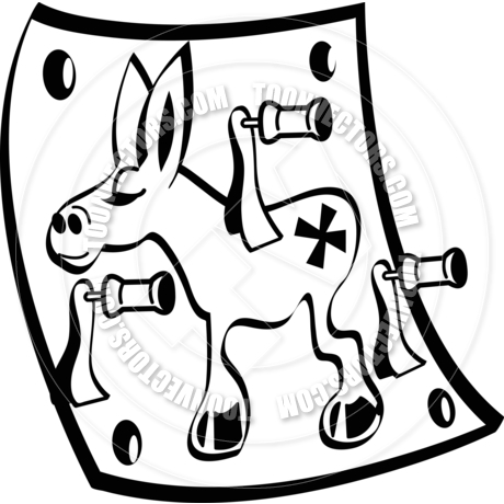 460x460 Cartoon Pin The Tail On The Donkey Game Vector Illustration By