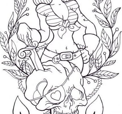 428x400 Collection Of Zombie Pin Up Girl Tattoo Sample