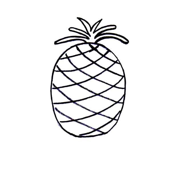 600x596 Simple Drawing Of Pineapple Coloring Page