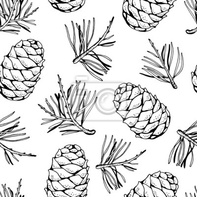 400x400 Pine Cones And Pine Branches Pattern Wedding Invitations