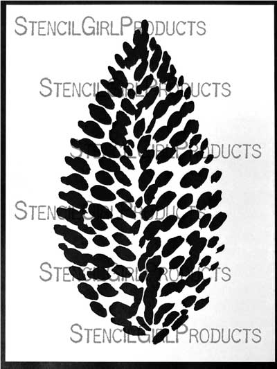 400x533 Pine Cone Dream Stencil Flora Bowley Stencilgirl Products
