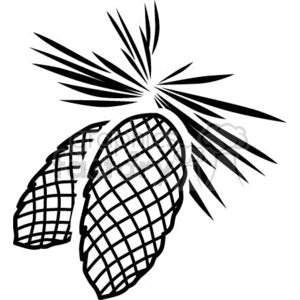 300x300 Royalty Free Two Simple Black And White Pinecones 371988 Vector