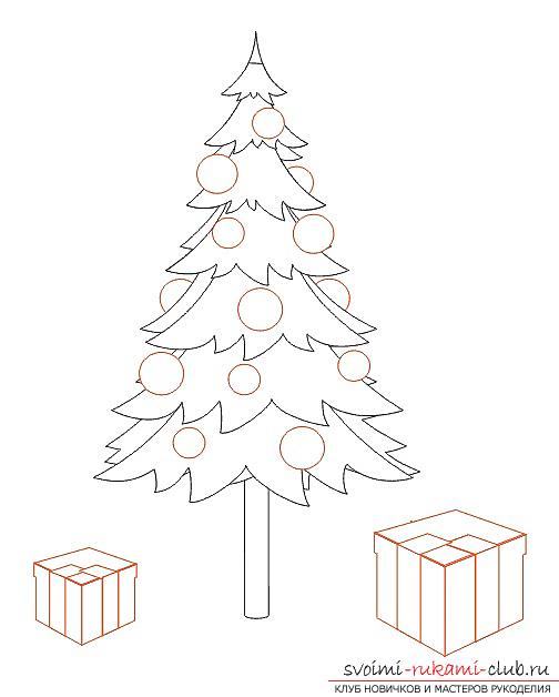 504x628 How To Draw A Christmas Tree With A Pencil, Step By Step Photos