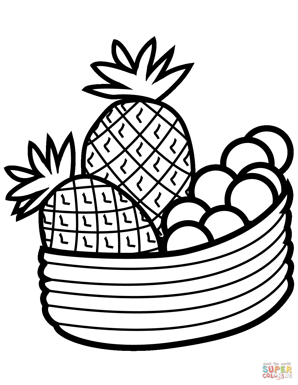 1160x1500 Pineapple And Cross Section Coloring Page Free Printable