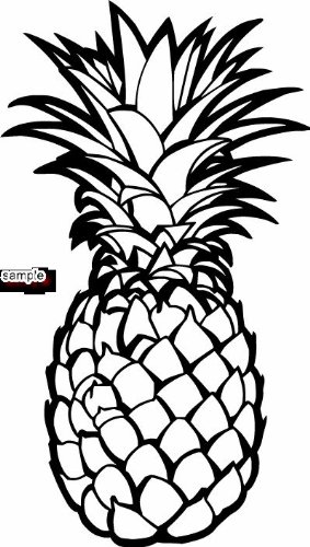 283x500 Tiki Pineapple White Vinyl Decal Sticker Health