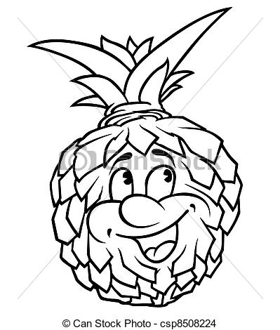399x470 Pineapple Clipart Line Drawing