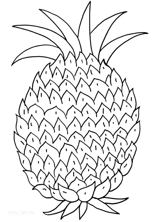 618x850 Complete Pineapple Coloring Page Fee A Kids Drawing Of Download