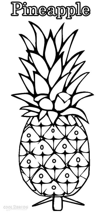 425x850 Drawn Pineapple Coloring Page