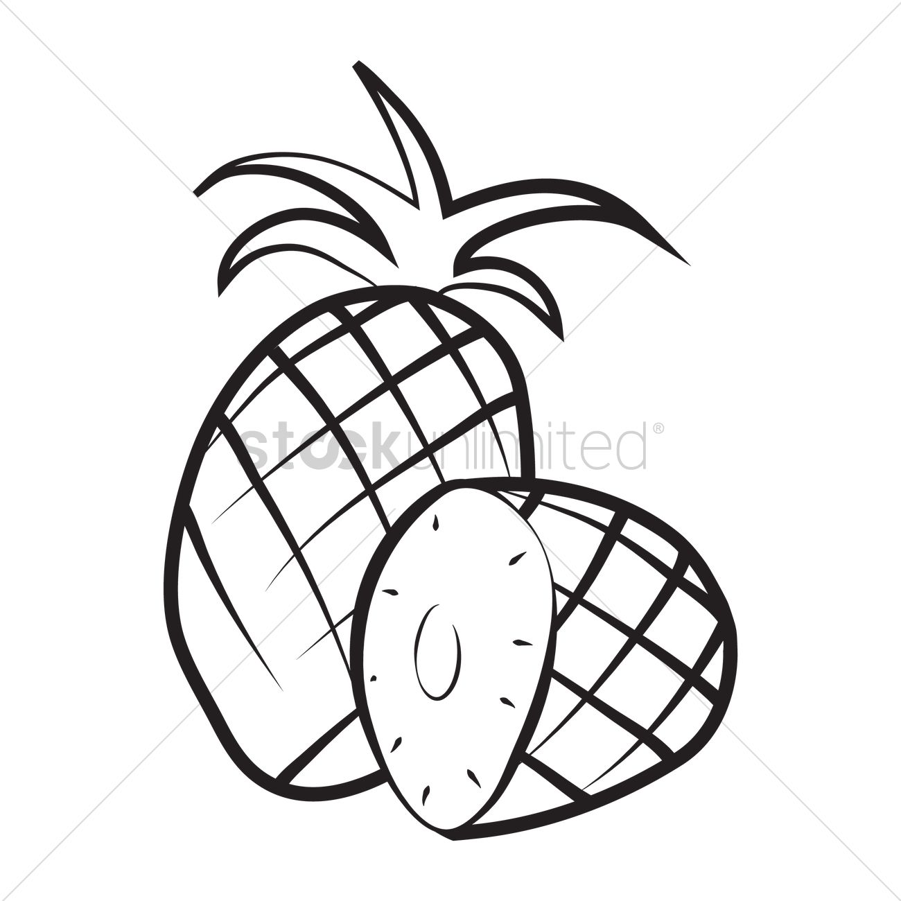 1300x1300 Pineapple Vector Image