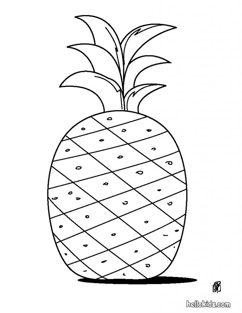 792x1024 Fruit Pineapple Coloring Page Free Fruits Pages Pineapples