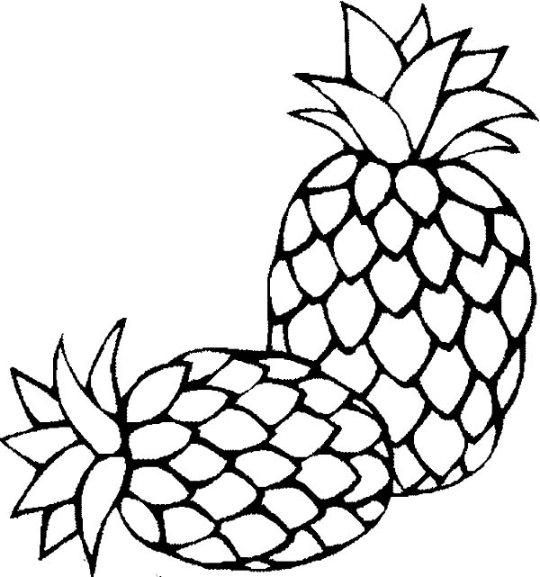 600x641 Pineapple Coloring Pages