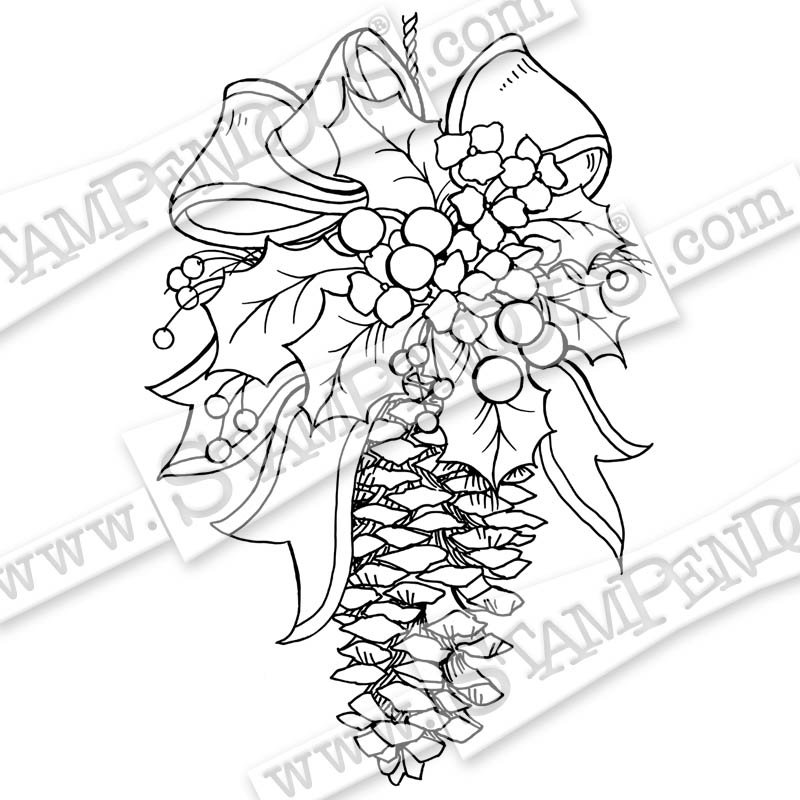 800x800 Pinecone Decoration Rubber Stamp