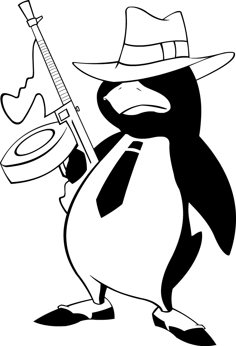 766x1120 Gangster Penguin In Black By Mackie85