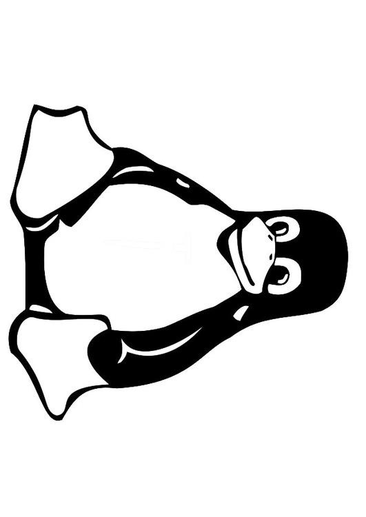 531x750 Coloring Page Penguin Sitting Down