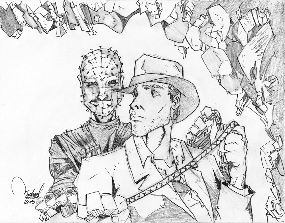 1000x782 Indiana Jones Vs Pinhead By Ramova