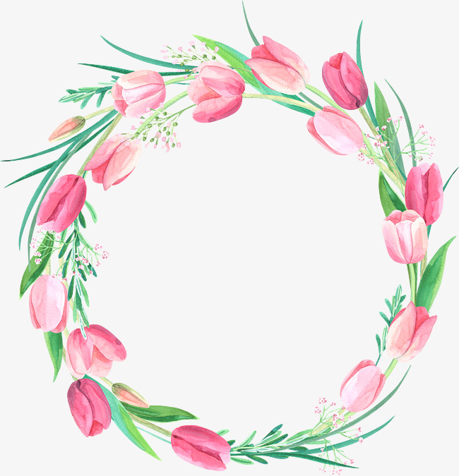 650x675 Decorative Wreaths, Pink Flowers, Wreath, Hand Painted Png Image