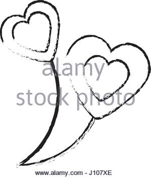 300x353 Hot Air Balloons Heart Shaped Flying On Pink Sky Background. Low
