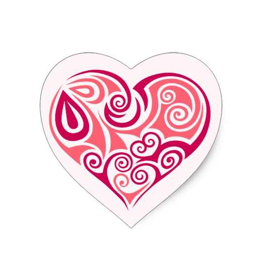 540x540 Pink Tribal Tattoo Heart Symbol Girly Love Art Heart Sticker