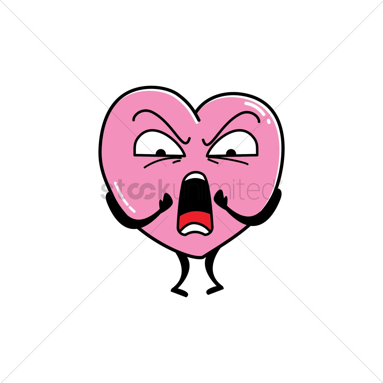 1300x1300 Angry Heart Vector Image