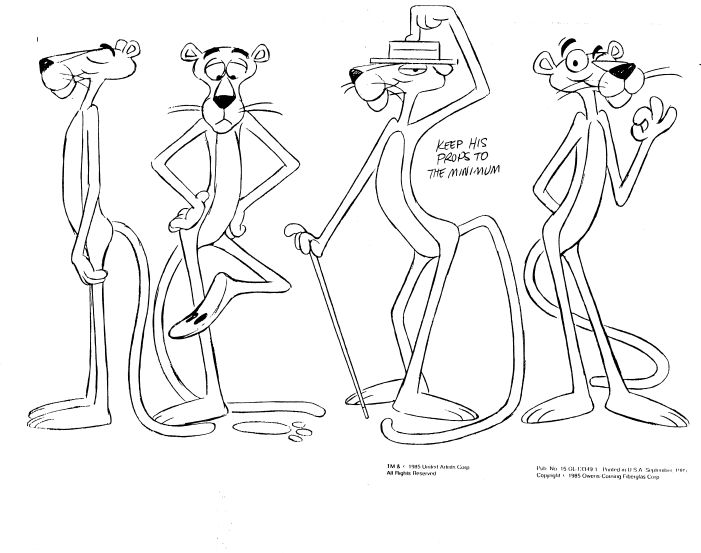701x553 Pink Panther Model Sheets Traditional Animation
