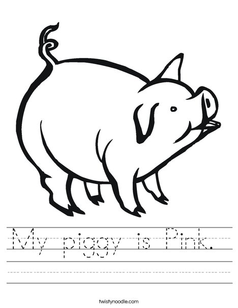 468x605 My Piggy Is Pink Worksheet