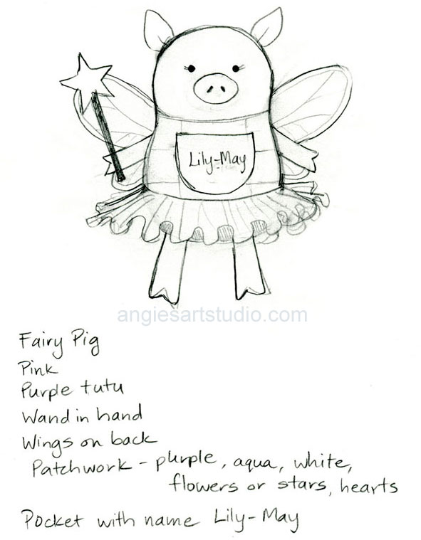 591x759 The Making Of A Patchwork Fairy Pig Angie's Art Studio